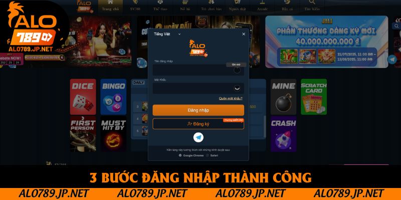TRANG CHỦ 47 3 bước đăng nhập thành công